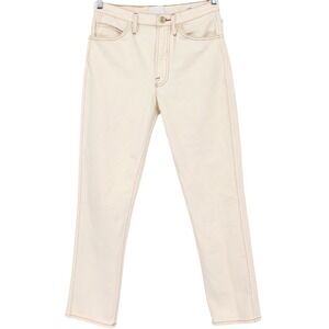 FRAME Women's Le Italien Straight Leg Jeans Size 26 Blanc Off-White Rigid Denim